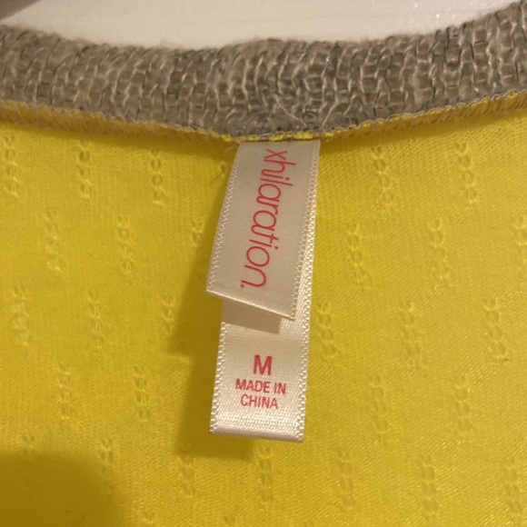 Yellow and Light Gray Button Up Cardigan - Picture 2 of 4